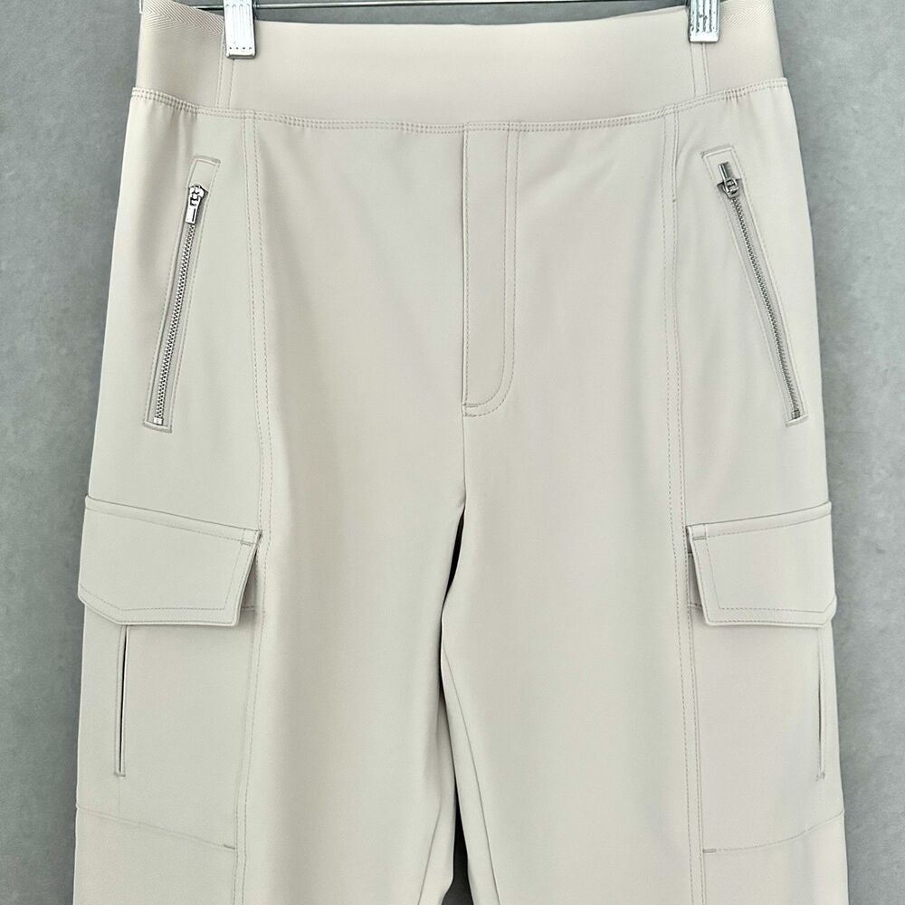 Athleta Endless High Rise Cargo Pant Sz 8 Abalone Beige Tapered Travel Trousers - Picture 5 of 13